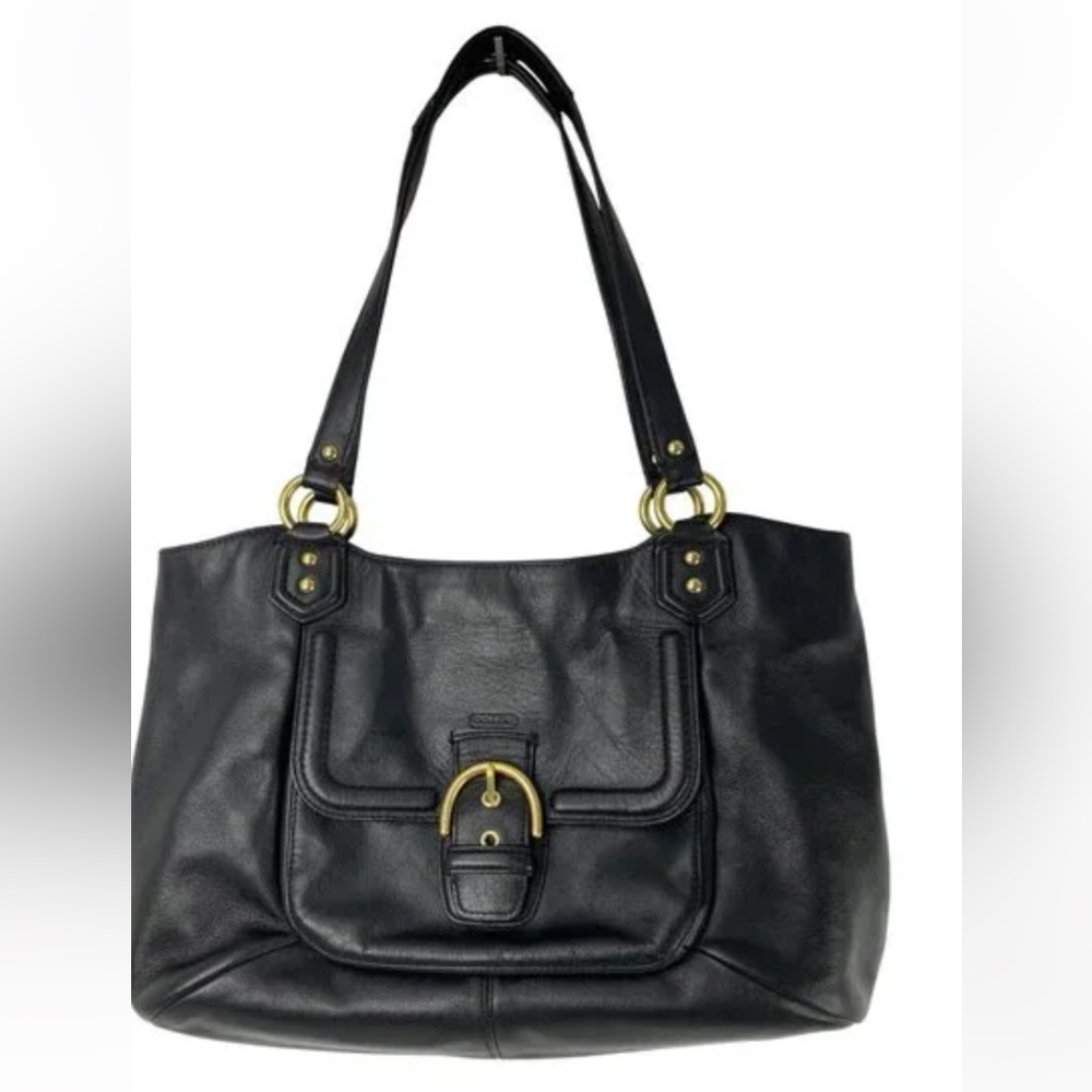 Coach Campbell Belle Black Leather Tote Bag